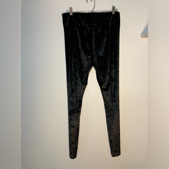 ModCloth velvet sparkle leggings pants black soft comfortable bottoms - Picture 3 of 6